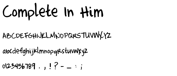 Complete in Him font